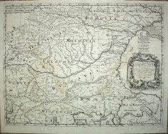 HARTA CURSUL DUNARII Serbia Romania Bulgaria - Cantelli / De Rossi 1684 foto