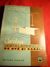 I.Nitescu - Cartea Instalatorului de Apa si Canal - Ed. Tehnica 1961 foto