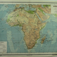 HARTA VECHE AFRICA - ATLAS GEOGRAFIC 1924 - INSTIT. CARTOGRAFIC UNIREA BRASOV