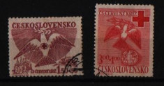 1949 cehoslovacia mi 599-600 stampilate foto