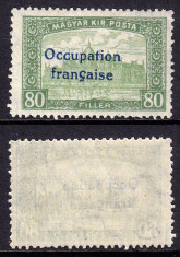 Ocupatia Franceza in Arad 1919 - supratipar pe 80 filler - MNH foto