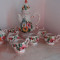 Set ceai/tarie model rustic-pictat manual- ceramica-inaltime ceainic: 27 cm, inaltime zaharnita: 14 cm, inaltime cesti: 5,5 cm