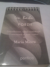 ION BARBU -- POEZII,EDITURA PONTICA 1995,COLECTIA CLASICII ROMANI INTERPRETATI,300 PAGINI foto