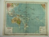 HARTA VECHE -OCEANIA HARTA FIZICA -ATLAS GEOGRAFIC 1924 - I. CART UNIREA BRASOV