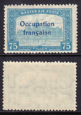 Ocupatia Franceza in Arad 1919 - supratipar pe 75 filler - MNH foto