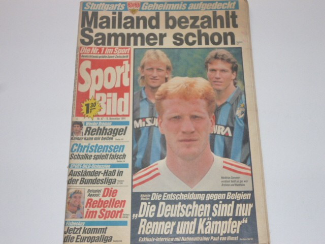 Revista fotbal - SPORT BILD(Germania) 13.11.1991