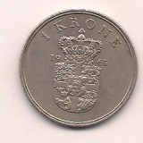 No(1) moneda-DANEMARCA - 1 korone coroana-1963, Europa