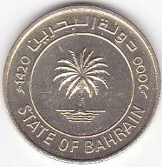 Moneda Bahrain (Stat) 10 Fils 2000 - KM#17 XF++ foto