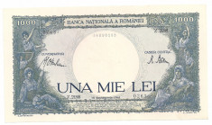 ROMANIA 1000 1.000 LEI 10 Septembrie 1941 Filigran Traian fond verde aUNC-UNC [17] foto