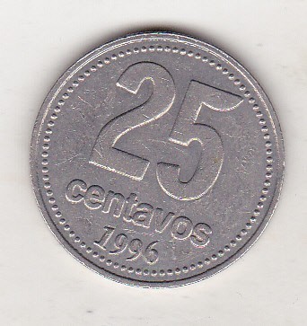 bnk mnd Argentina 25 centavos 1996 foto
