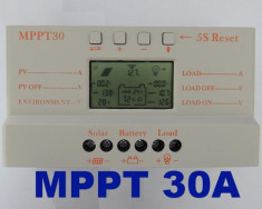 REGULATOR / CONTROLLER SOLAR MPPT 30A LCD Panouri celule fotovoltaice + GRATUIT VARIATOR DIMMER 12 24V foto