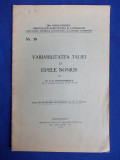 DR.G.K.CONSTANTINESCU - VARIABILITATEA TALIEI LA IEPELE NONIUS - BUCURESTI - 1926