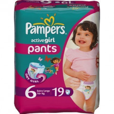 Scutece Pampers Active Girl 6 ExtraLarge Carry Pack 19 buc foto