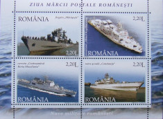ROMANIA 2005 - NAVE MILITARE ROMANESTI, 1 M/SH NEOBLITERATA - RO 0004 foto