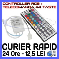 CONTROLLER RGB IR + TELECOMANDA 44 TASTE - PENTRU BANDA LED RGB 3528, 5050 foto