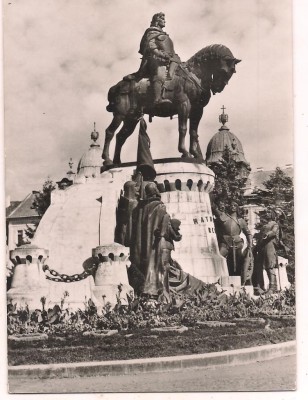 #carte postala(ilustrata)-CLUJ-Statuia lui Matei Covin foto