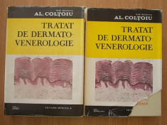 TRATAT DE DERMATO-VENEROLOGIE- AL. COLTOIU- VOL I SI II- CARTONATE- CONTIN NUMEROASE FIGURI foto