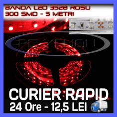 ROLA BANDA 300 LED - LEDURI SMD 3528 ROSU (ROSIE, ROSI) - 5 METRI, IMPERMEABILA (WATERPROOF), FLEXIBILA