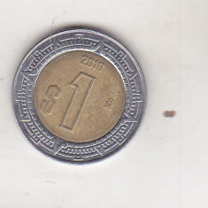 bnk mnd Mexic 1 peso 2010 , bimetal , vf