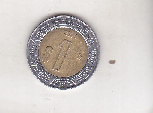 bnk mnd Mexic 1 peso 2010 , bimetal , vf