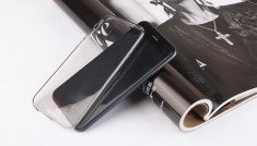 Husa iPhone 6 6S TPU 0.3mm Transparenta Black + Folie Protectie Yoobao Originala foto