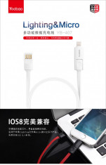 Cablu iPhone 5 5C 5S 6 6 Plus Samsung HTC LG Sony Huawei Lightning Micro USB by Yoobao Original White foto