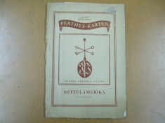 Harta color America centrala Justus Perhes Gotha Germania 1941