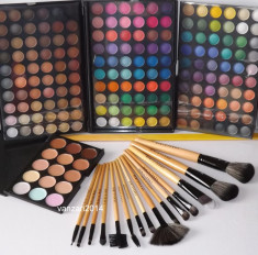 Trusa machiaj farduri 180 culori + Set 15 pensule profesionale Fraulerin 38 make-up + Trusa Machiaj Corectoare Concealer Fond de Ten 15 nuante foto