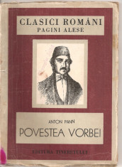 (C5303) POVESTEA VORBEI DE ANTON PANN, EDITURA TINERETULUI, 1950 foto