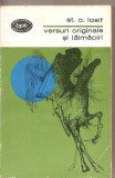 (C5289) VERSURI ORIGINALE SI TALMACIRI DE ST. O. IOSIF, EDITURA PENTRU LITERATURA , 1968, Alta editura