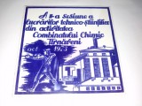 Cumpara ieftin Placa /Placheta aniversara pe faianta &quot; A II -a sesiune a lucrarilor tehnico-stiitifice din activitatea Combinatului Chimic Tarnaveni, octombrie 1973