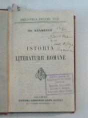 Gh.Adamescu - Istoria Literaturii Romane + Din biografiile scriitorilor romani + Gloriile muzicei + 2 carti foto