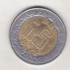 bnk mnd Mexic 5 pesos 1992 , bimetal , vf