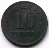 S1. GERMANIA 10 PFENNIG 1918, Zinc Nr. 2 AUNC **