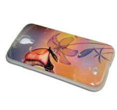 Husa Samsung Galaxy S4 i9500 din silicon DELUXE - Sunset Butterfly + folie protectie foto