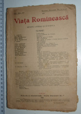 CARTE / REVISTA VECHE - VIATA ROMANEASCA - REVISTA LITERARA SI STIINTIFICA - IASI 1925 foto