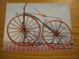 CP - BICICLETA CU ROTI DIN LEMN ( sec XIX ) - color - Necirculata, Fotografie