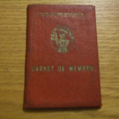 CARNET DE MEMBRU - Uniunea Tineretului Comunist - 1966