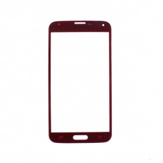 Sticla Display Fata Samsung Galaxy S5 I9600 ROSU + folie protectie ecran + expediere gratuita