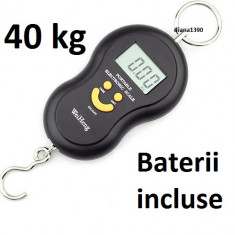 Cantar electronic de mana portabil 40kg baterii incluse foto