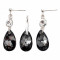 Set Argint 925 cu Swarovski Elements, Silver Night, 16 mm, marimea uni, Zega