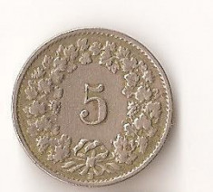 Moneda 5 rappen 1920 - Elvetia foto