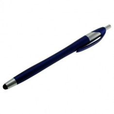 2 in 1 Stylus cu Soft Tip + Pix pentru Touchscreen albastru ON046 foto