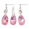 Set Argint 925 cu Swarovski Elements, Lt. Rose AB, 16 mm, marimea uni, Zega