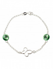 Bratara Argint 925 cu Swarovski Elements, Peridot, marimea uni, Zega foto