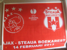 Steaua Bucuresti - Ajax Amsterdam (14 februarie 2013) - steag plastic, DE COLECTIE foto