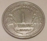 S1. FRANTA 1 FRANC 1949, 1.50 g., Aluminum, 23 mm Nr. 2 **, Europa