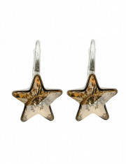 Cercei Argint 925 cu Swarovski Elements, Star, Golden Shadow, 10 mm, marimea uni, Zega foto