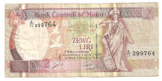 MALTA 2 LIRE 1967(1994) U foto