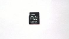 Card memorie telefoane colectie original Nokia MiniSD 512 Mega foto